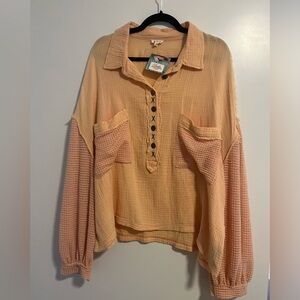 POL - Coral Linen Top